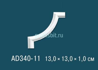 Угловой элемент с орнаментом Перфект AD340-11 130х130 мм белый полиуретан