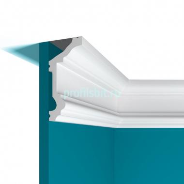 Потолочный плинтус 55х120 мм Перфект Плюс P91 2 м белый ударопрочный полимер