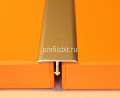 Т-профиль алюминиевый 20 мм Евротрим Т-20 7337.00 золото 3 м