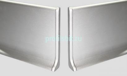 Заглушки ПВХ для плинтуса Евротрим L-80 комплект серебро