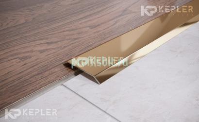 Одноуровневый порог стальной 60 мм FA 6 GP золото полированное 2,7 м