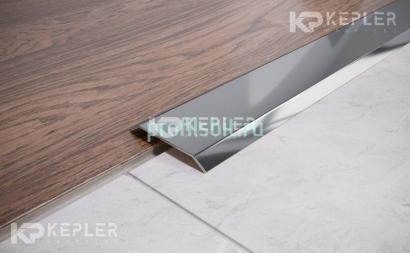 Одноуровневый порог стальной 60 мм FA 6 P полированная сталь 2,7 м