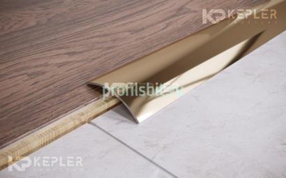 Одноуровневый порог стальной 60 мм FAR 6 GP золото полированное 2,7 м