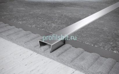 Стальной П-профиль 15х30 мм FUB 15х30 S сатинированная сталь 2,7 м