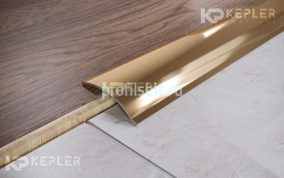 Разноуровневый порог стальной 45 мм FAP 4 GP золото полированное 2,7 м