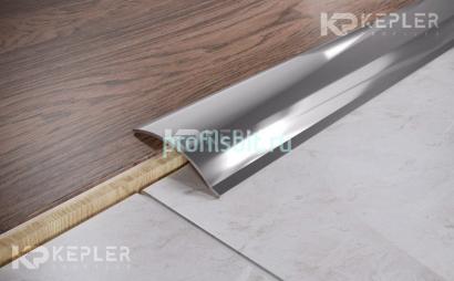 Разноуровневый порог стальной 45 мм FAP 4 P полированная сталь 2,7 м