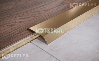 Разноуровневый порог стальной 63x10 мм FAP 10 GM золото сатинированное 2,7 м