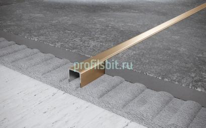 Стальной П-профиль 8х8 мм FU 8 GS золото сатинированное 2,7 м