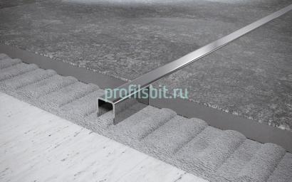 Стальной П-профиль 8х8 мм FU 8 P полированная сталь 2,7 м