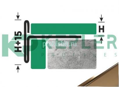 Торцевой Т-профиль стальной закладной 12 мм FFT 12 GP золото полированное 2,7 м