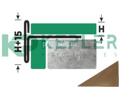 Торцевой Т-профиль стальной закладной 12 мм FFT 12 GS золото сатинированное 2,7 м