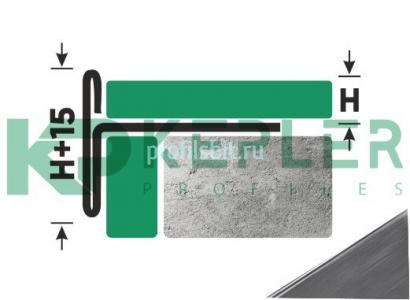 Торцевой Т-профиль стальной закладной 8 мм FFT 8 S сатинированная сталь 2,7 м