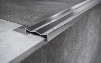 Угловой порог стальной закладной 35х10 мм FCGF 10 P полированная сталь 2,7 м