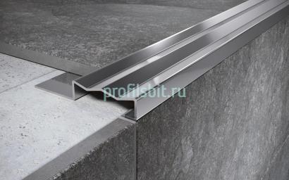 Угловой порог стальной закладной 35х12 мм FCGF 12 P полированная сталь 2,7 м