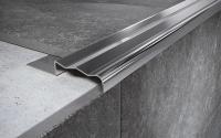 Угловой порог стальной закладной 35х12 мм FCGR 12 P полированная сталь 2,7 м