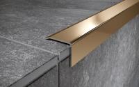 Угловой порог стальной 25x17 мм FC 17 GP золото полированное 2,7 м