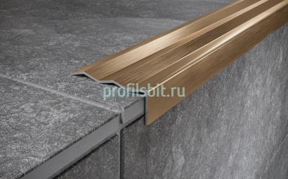 Угловой порог стальной 40х10 мм FCA 10 GM золото сатинированное 2,7 м