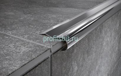 Угловой порог стальной 40х10 мм FCR 10 P полированная сталь 2,7 м