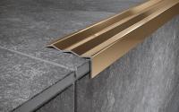 Угловой порог стальной 40х8 мм FCA 8 GP золото полированное 2,7 м