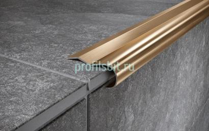 Угловой порог стальной 40х8 мм FCR 8 GM золото сатинированное 2,7 м