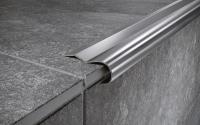 Угловой порог стальной 40х8 мм FCR 8 M сатинированная сталь 2,7 м