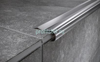 Угловой порог стальной 40х8 мм FCR 8 M сатинированная сталь 2,7 м