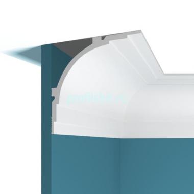 Потолочный плинтус Перфект Плюс P100 белый ударопрочный полимер 130х130 2 м