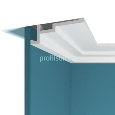 Потолочный плинтус Перфект Плюс P101 белый ударопрочный полимер 130х45 2 м