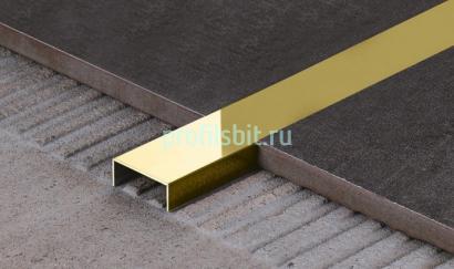 Стальной П-профиль 10х20 FSUP20-GP золото полированное 2,7м