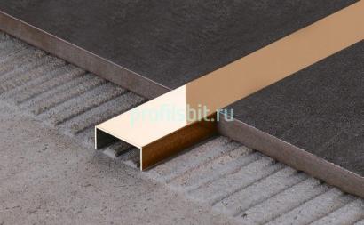 Стальной П-профиль 10х30 FSUP30-RP розовое золото полированное 2,7м