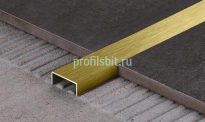 Стальной П-профиль 10х15 FSUP15-GS золото сатинированное 2,7м