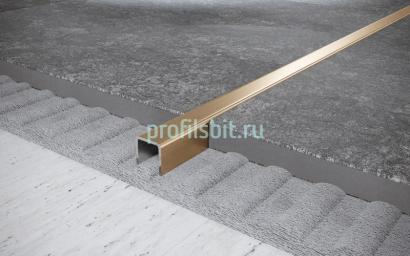 Стальной П-профиль 5х10 FSUP05-RS розовое золото сатинированное 2,7м