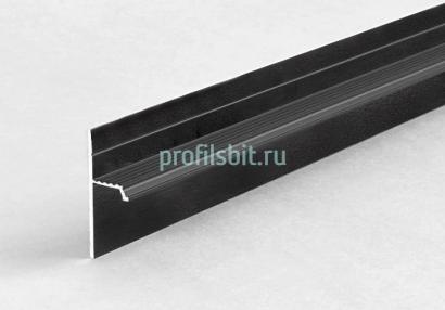 Теневой плинтус алюминиевый под гипсокартон ПТ-1/20 черный муар 3м