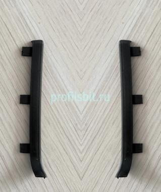 Металлические заглушки для плинтуса ПТ-40 М черный муар (кмп)