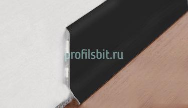 Плинтус алюминиевый для пола 40 мм ПТ-40 черный 3 м