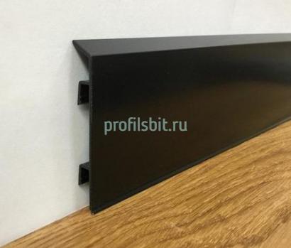 Напольный алюминиевый плинтус 70 мм ПТ-70 черный 3 м