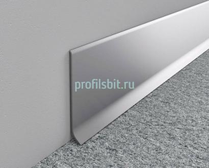 Плинтус для пола алюминиевый 80 мм ПТ-79/10 сырой алюминий 3 м