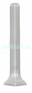 Фурнитура для напольного плинтуса ПТ-79/10 ПВХ угол наружний серебро