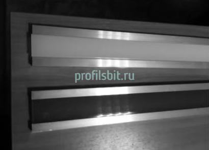 Напольный плинтус алюминиевый под подсветку 60 мм ПТ-61 LED сырой алюминий (профиль и экран) 3 м