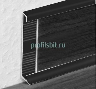 Алюминиевый плинтус под ковролин 60 мм ПТ-9 черный 3 м