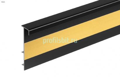 Ребристый плинтус для ковролина ПВХ 53х13 мм Cezar Dwo цвет 113 черный 2,5 м