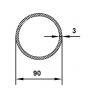 Алюминиевая труба 90х3 мм 3 м без покрытия