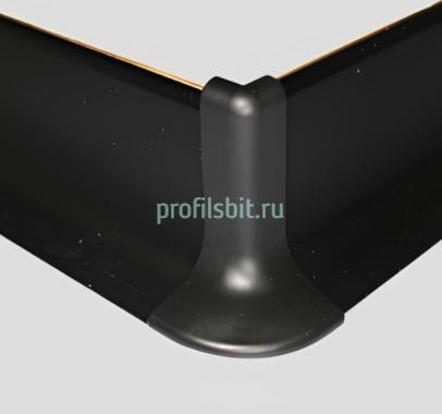 Комплект уголков внешних (2 шт.) для алюминиевого напольного плинтуса Effector Q63 ПВХ черный
