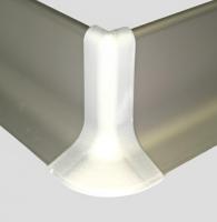 Комплект уголков внешних (2 шт.) для алюминиевого напольного плинтуса Effector Q63 ПВХ инокс