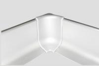 Комплект уголков внутренних (2 шт.) для алюминиевого напольного плинтуса Effector Q63 ПВХ серебро