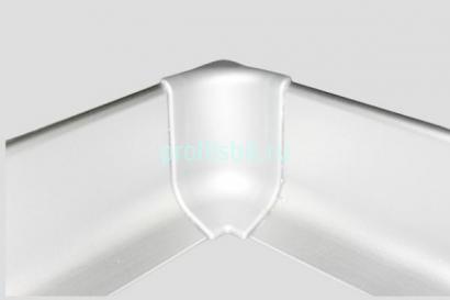 Комплект уголков внутренних (2 шт.) для алюминиевого напольного плинтуса Effector Q63 ПВХ серебро