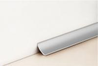 Напольный микроплинтус алюминиевый 15х15 мм EWA Евротрим 7956.01 серебро 3 м