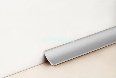 Напольный микроплинтус алюминиевый 15х15 мм EWA Евротрим 7956.01 серебро 3 м