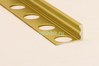 Алюминиевый L-образный профиль 10 мм Евротрим L-10.00 золото 2.7 м