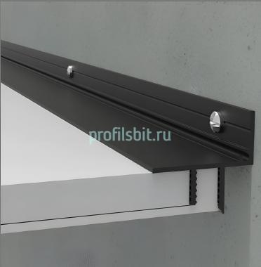 Алюминиевый теневой профиль потолочный Мега-Трейд ПТП-26 черный 3м